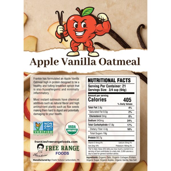 applevanilla Apple Vanilla Instant Oatmeal with Collagen Protein
