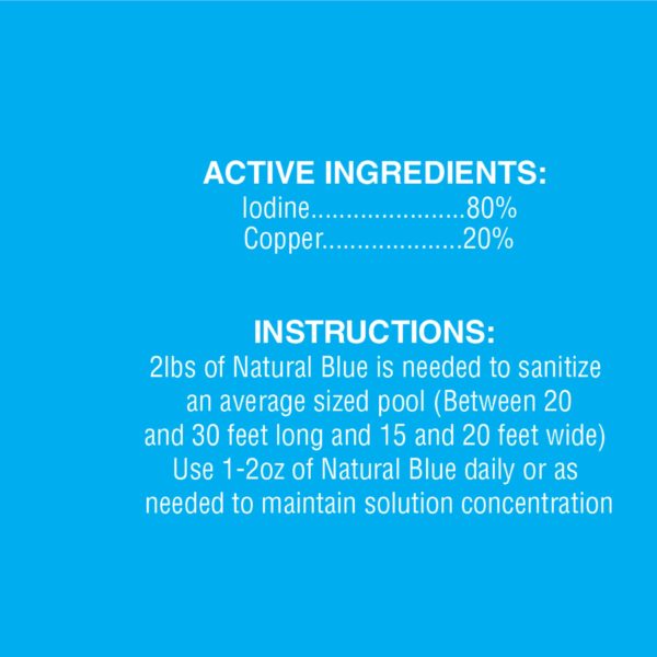 nb2 NATURAL BLUE Natural Pool Cleaner using Iodine!